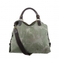 Preview: ITAL. DAMEN SCHULTERTASCHE SHOPPER IN CANVAS UND LEDER MIT FARBE SPLASH SHCV2629