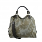 Preview: ITAL. DAMEN SCHULTERTASCHE SHOPPER IN CANVAS UND LEDER MIT FARBE SPLASH SHCV2629