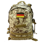 Preview: Camouflage Rucksack mit Klett-Abzeichen Deutschland Flagge SHR1778