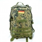 Preview: Camouflage Rucksack mit Klett-Abzeichen Deutschland Flagge SHR1778