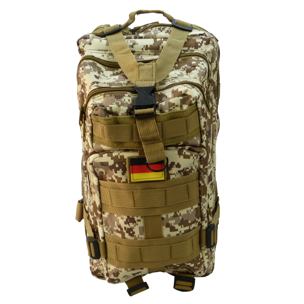 Camouflage Rucksack mit Klett-Abzeichen Deutschland Flagge SHR1777