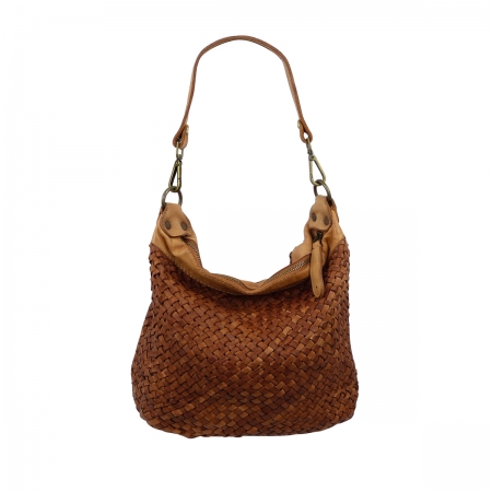 ITALIAN BRAIDED VINTAGE SHOULDER BAG Rindnappaleder SHV607