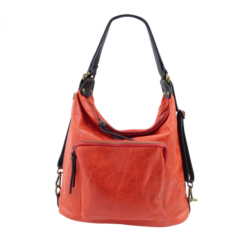Damen Schultertasche Rucksack aus Rindleder SH3519