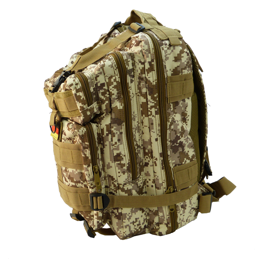 Camouflage Rucksack mit Klett-Abzeichen Deutschland Flagge SHR1777